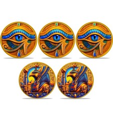5pcs Eye of Horus Egypt Challenge Coin 3D Ancient Egyptian Myth Collectible Coin