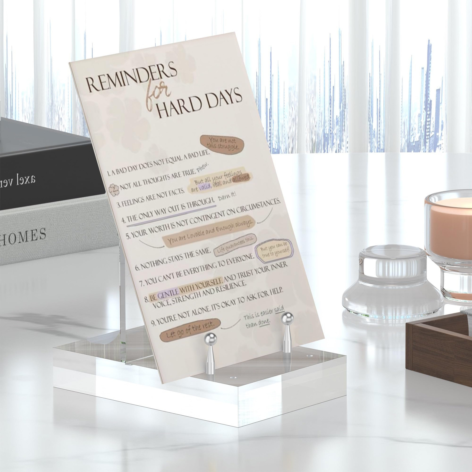 Acrylic Easel Display Stand with Adjustable Silver-Toned Hardware for Picture...