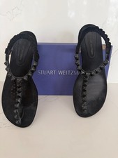 STUART WEITZMAN Esme Studded Flat Thong Sandal SUEDE Size 7.5