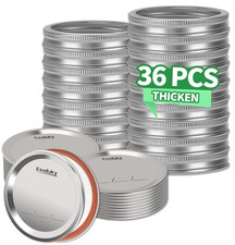 36Pcs Wide Mouth Mason Jar Lids with Rings Leak Proof Canning Lids Bands