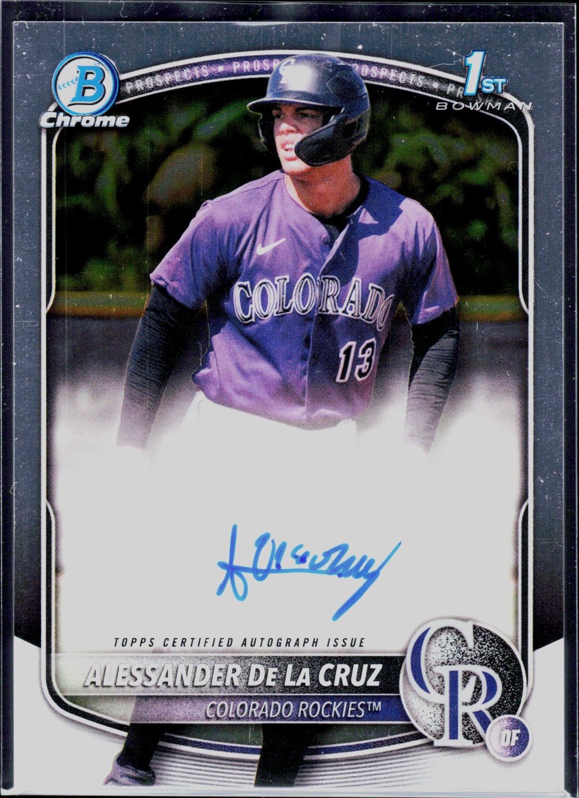 2025 Bowman Chrome #CPA-AD Alessander De La Cruz Prospect Autographs