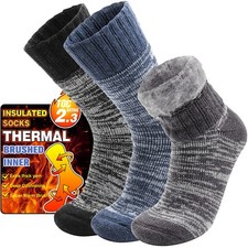 3 Pairs Warm Thermal Socks Women Men Winter Ski Thick Boot Insulated Cold