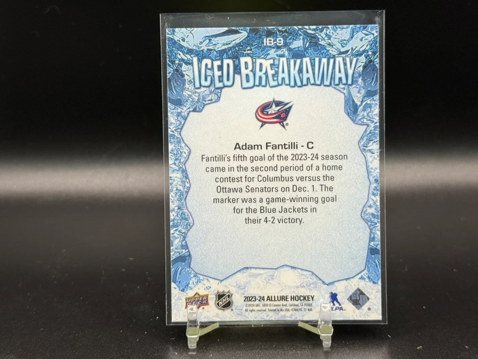 2023-24 Upper Deck Allure - Adam Fantilli Iced Breakaway - IB-9 - Image 2 of 2