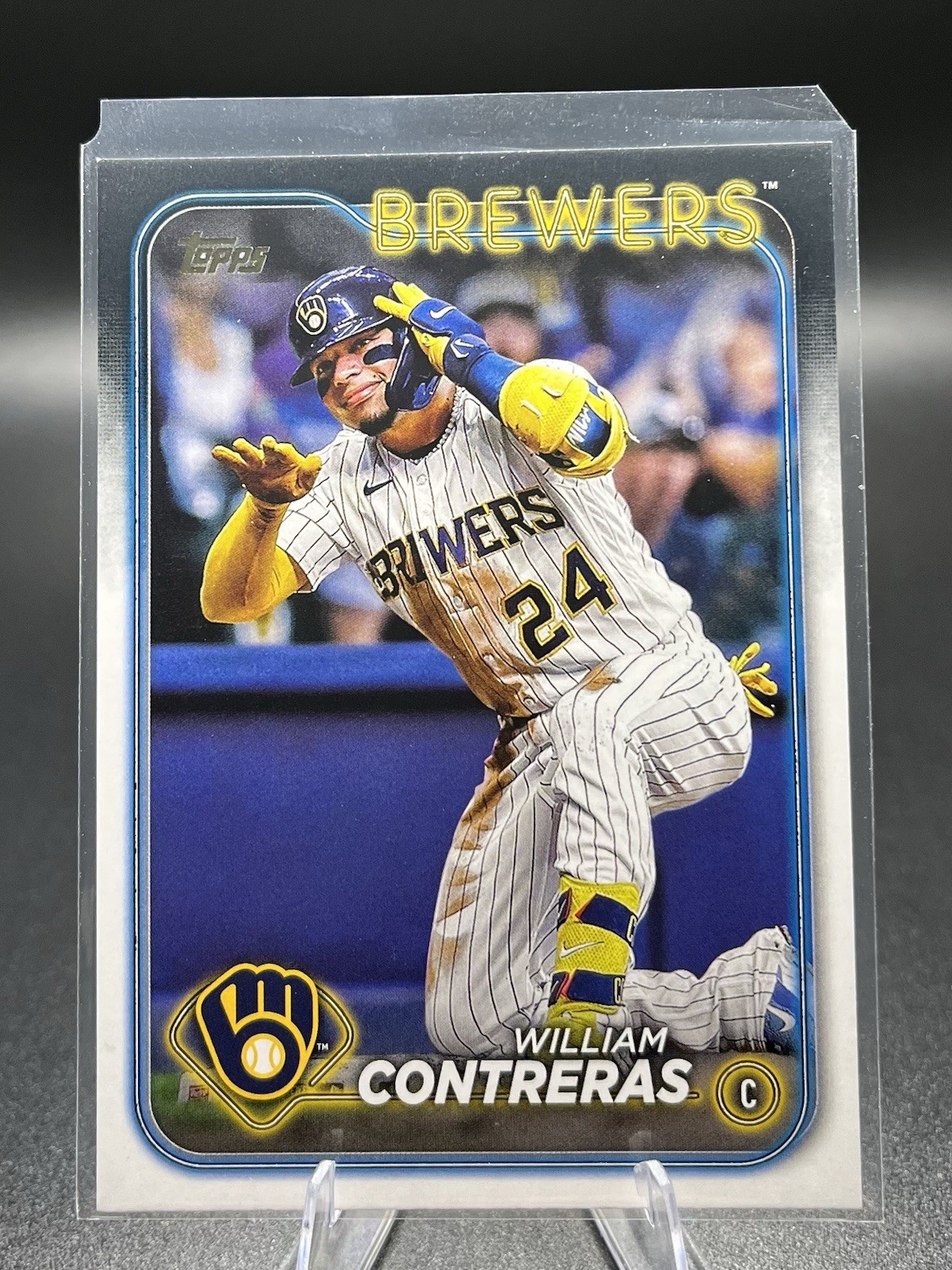 2024 Topps Series 1 William Contreras #61 Golden Mirror SSP Brewers 