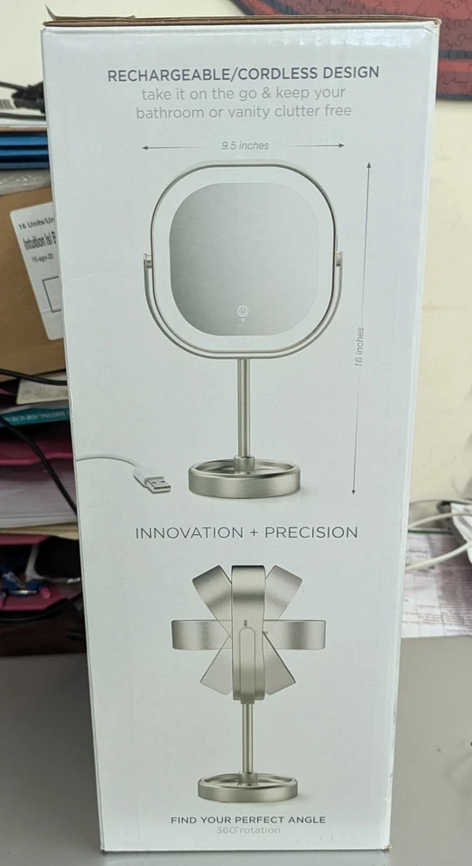 1 PIEZA - ESPEJO DE MAQUILLAJE CONAIR HALO LED DOBLE CARA 1x/10x Foto 3 de 4