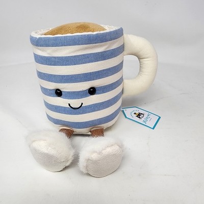 Jellycat Rosie Lea Mug of Tea Cup Steepy Bag Plush Soft Toy Stripe