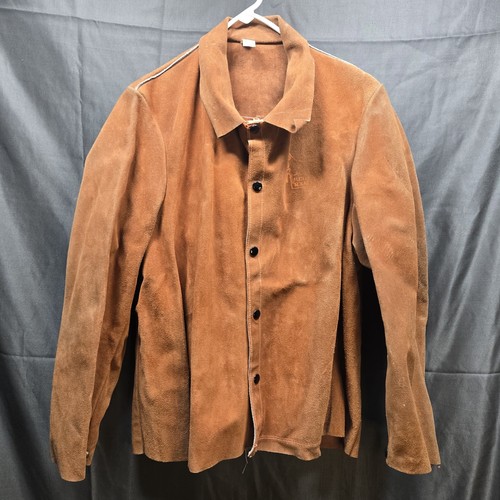 VTG Red Ram Leather Jacket Weld Pro Flame Resistant Mens MED Made In USA Cowhide
