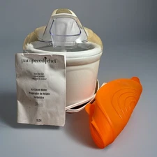Pampered Chef Ice Cream Maker w/Freezer Bowl & Mixing Paddle WORKS FREE SHIPPING