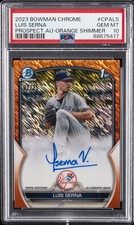 2023 BOWMAN CHROME PROSPECT AUTOS ORANGE SHIMMER LUIS SERNA 2/25 PSA 10 AUTO