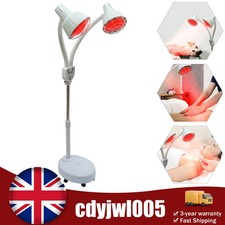 Double-Lamp Far Infrared Lamp 275W Pain Relif Heating Light Floor Stand UK