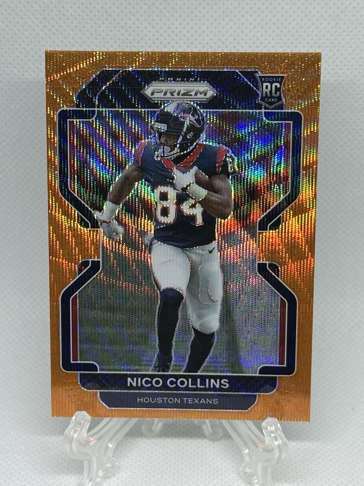 Nico Collins 2021 Panini Prizm Rookie Orange Wave #360 60/60 RC Houston Texans🔥