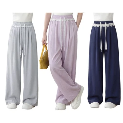 Mädchen Hose Strand Jogginghose Taschen Unterteile Aktivitäten Spitzenbesatz - Bild 1 von 3