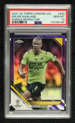 2021 Chrome UEFA Champions League Purple Refractor /250 Erling Haaland #200 10yl