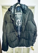 Lucky Brand Puffer Jacket Mens XL Black Hoode...