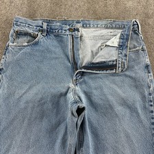 Carhartt Jeans Mens 38x30 Blue Light Wash Relaxed Fit Straight Leg Workwear
