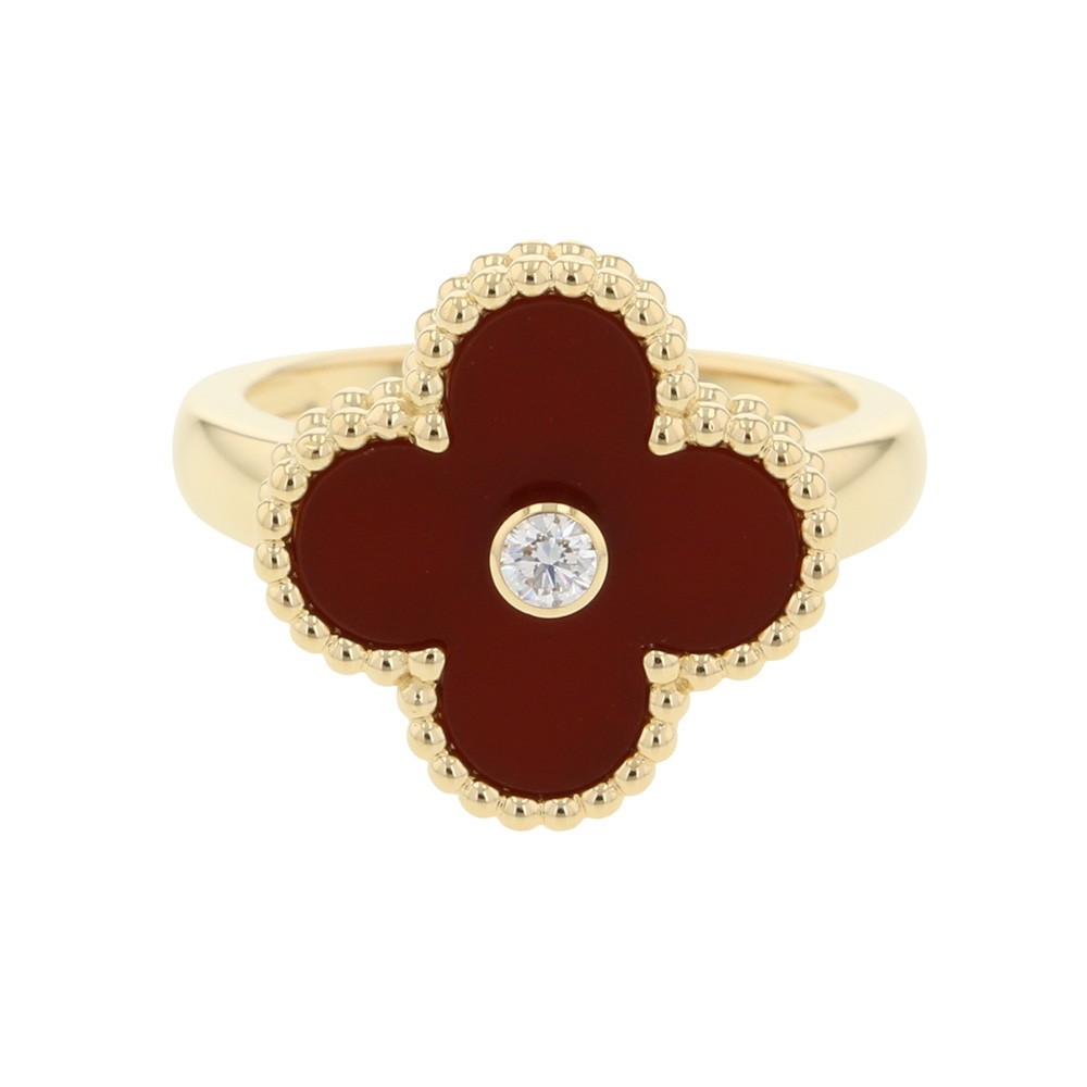 Van Cleef & Arpels Vintage Alhambra Ring Size 49/#9 18K Yellow Gold VCARD408...
