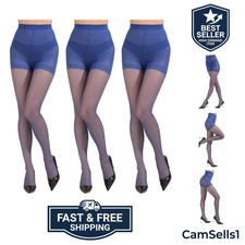 3 Pairs Women's 20D Pantyhose with Control Top and Reinforced Toes