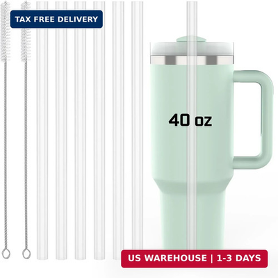 #ad 6 Pack Stanley Straws for 40 oz Tumbler Stanley Replacement Straw with 2 Clean $12.67