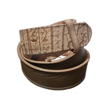 Mens Justin Belt Blank Size 38 Tan Genuine Wildebeest Made In USA VTG