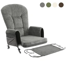 Striped Plush Glider Rocker Cushions 5Pcs Rocking Chair Replacement Nursery Pad