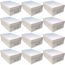 Storage Box White Memory Acid Free Photo Organizer 12 Pack Simply Tidy Store