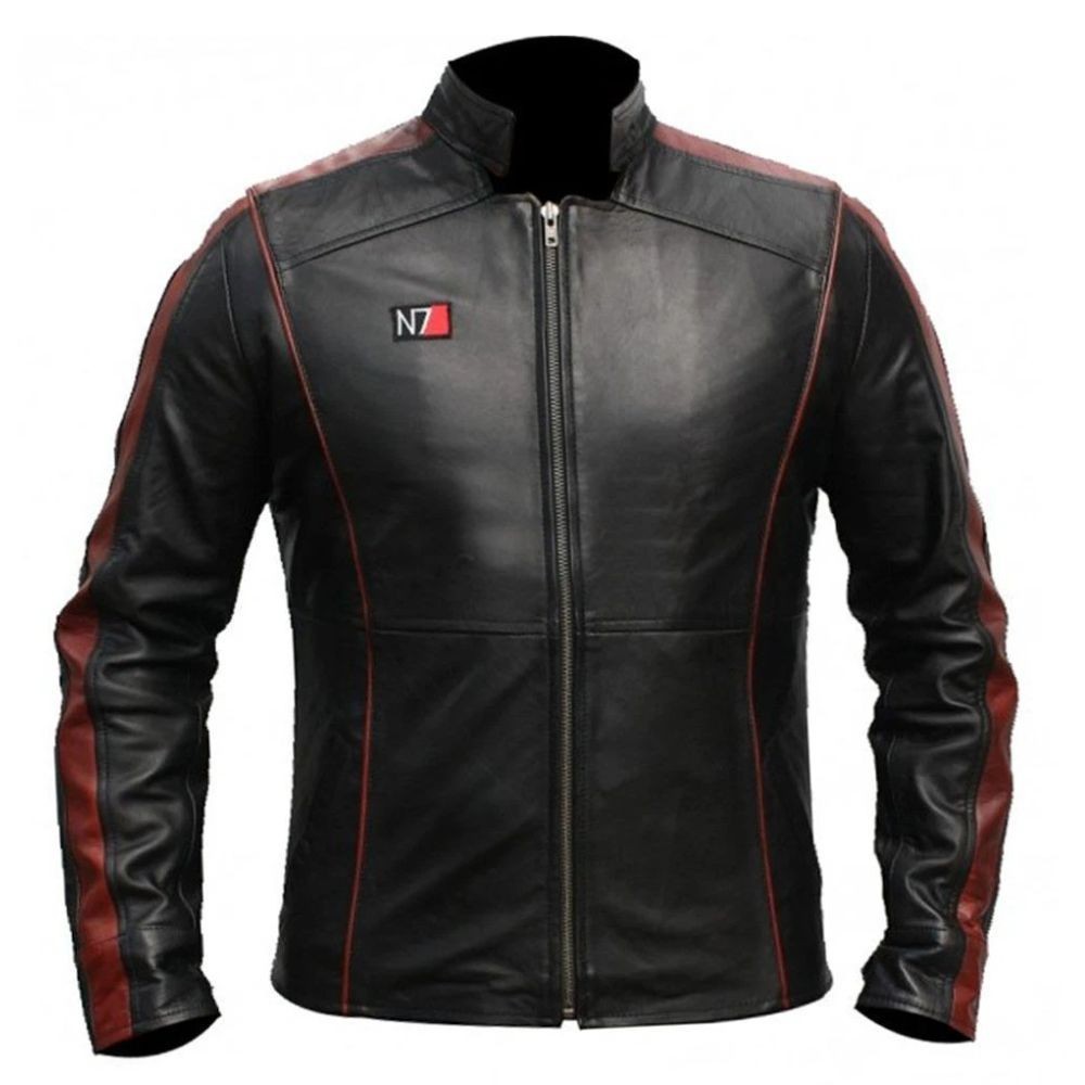 MASS EFFECT 3 - N7 COMMANDER SHEPARD STYLISH 100percent Real LEATHER JACKET