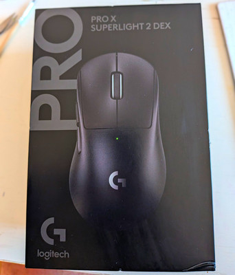 Logitech PRO X SUPERLIGHT 2 DEX Gaming-Maus, Schwarz (in Schwarz)
