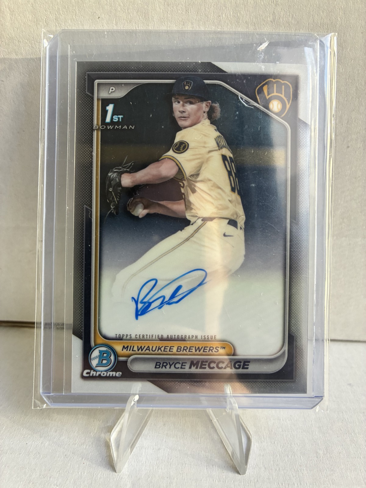 2024 Bowman Draft - Chrome Prospect Autographs Bryce Meccage #CPA-BME (AU, RC)