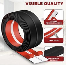 Flexible Wall Corner Protector Moulding Trim Peel and Stick 1.6 In x 10 Ft, Blk