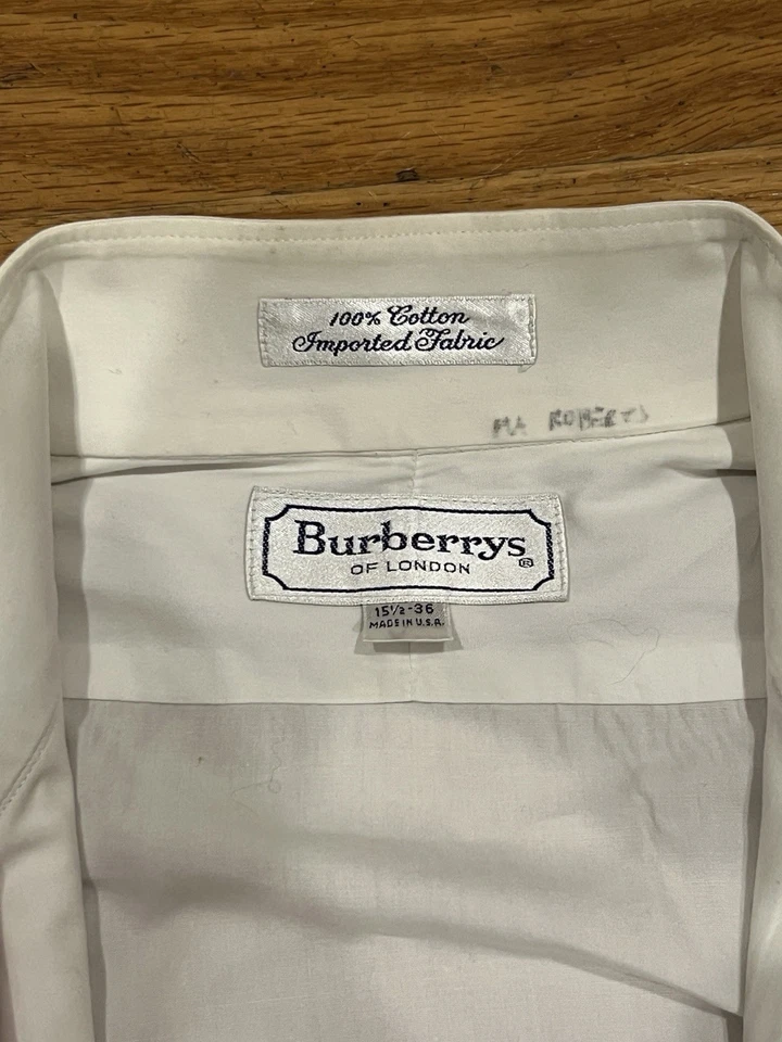 VNTG Burberrys Of London Tuxedo Shirt Pleated Bib Formal Dress Shirt 15.5/36 USA - Image 3 of 4