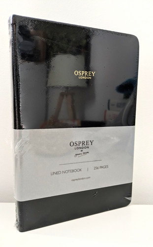 Osprey London A5 Lined Notebook, Plain Cover, Black, 256 Pages