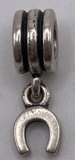 Authentic Pandora S925 ALE SS Lucky Horseshoe Dangle Charm 1.8g 790259
