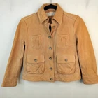 Banana Republic Leather Jacket Womens XS Butterscotch Y2K 2000s Button Up