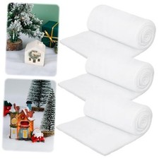 3 Pack Snow Blankets, 3 8 FT Thick Xmas Artificial Fake Snow Cover for