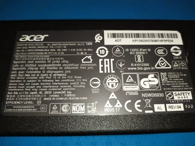 Acer 135W 19V AC Adapter KP.13503.007 PA-1131-16 - Photo 1/2