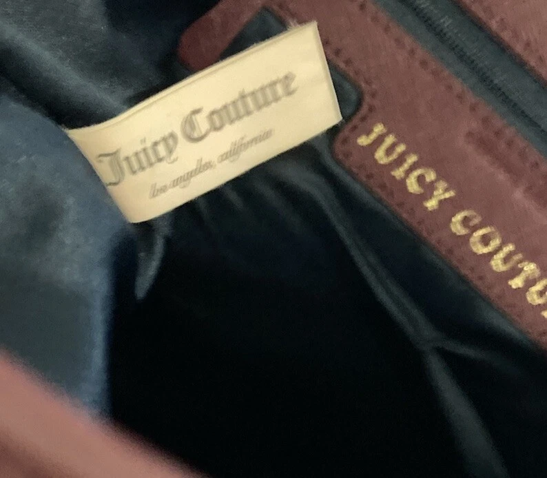 Cartera Juicy Couture Borgoña Piel de Vaca Cuero Dije Bolso Dorado Foto 4 de 4