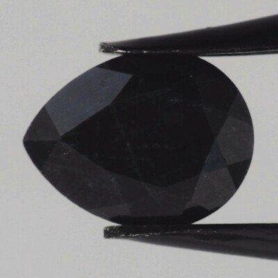 BLACK SAPPHIRE 8 x 6 MM PEAR CUT EARTH MINED AND TREATED F-807