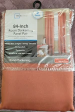 Mainstays 30"W X 84"L Room Darkening Panel Pair Rod Pocket Terracotta Dream
