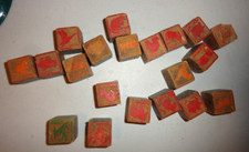 Vintage Wood Children's ABC / Picture Building Blocks Lot of 20 as pictured