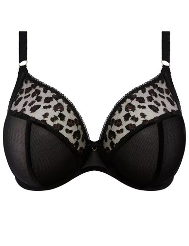 Elomi Namrah Bra Black Size 42F Underwired Side Support Plunge Full Cup 301336 - Picture 9 of 12