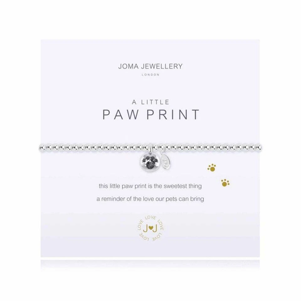 Joma Jewellery Silver Plated Bracelet - 1094 a Little Paw Print Gift Bag