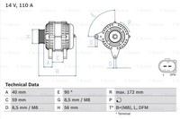 Bosch 0 986 045 330 Alternator For Audi Seat Skoda VW
