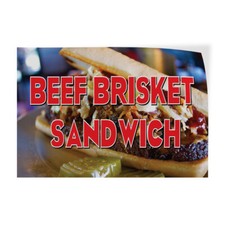 Decal Stickers Beef Brisket Sandwich Restaurant Cafe Bar Vinyl Store Sign Label