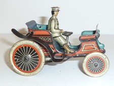 Issmayer Vis-A-Vis Motorkutsche Auto Kurve Uhrwerk litho Blech selten 1910 TOP