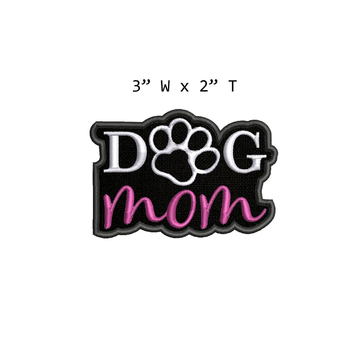 Dog Mom Patch Embroidered Iron-on Applique Canine Best Friend Cute - Main Image