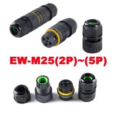 M25 2/3 Pin Outdoor Junction Box IP68 Waterproof Electrical Cable Wire Connector