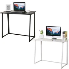 Folding Computer Desk Home Office Study PC Writing Table Furniture Black/White