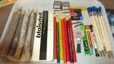 Vintage Pencil Lead Eraser Pen Binder Clips Assorted Lot
