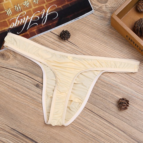 Sissy Men's Lingerie Briefs Bikini Back Ruched Pouch Panties Thong Underwear - Picture 34 of 64