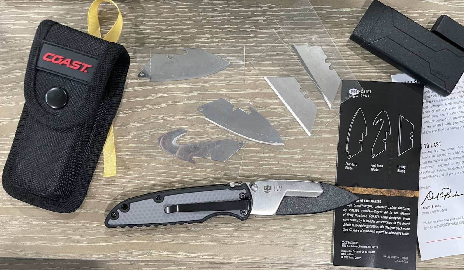 Coast Shift 1919 Reserve Knife DX430 Gray Exchange Blade Case Blades
